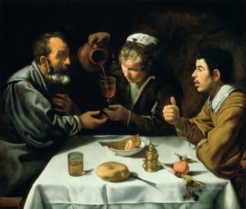  peasants Oil Painting - Peasants at the table Diego Velazquez